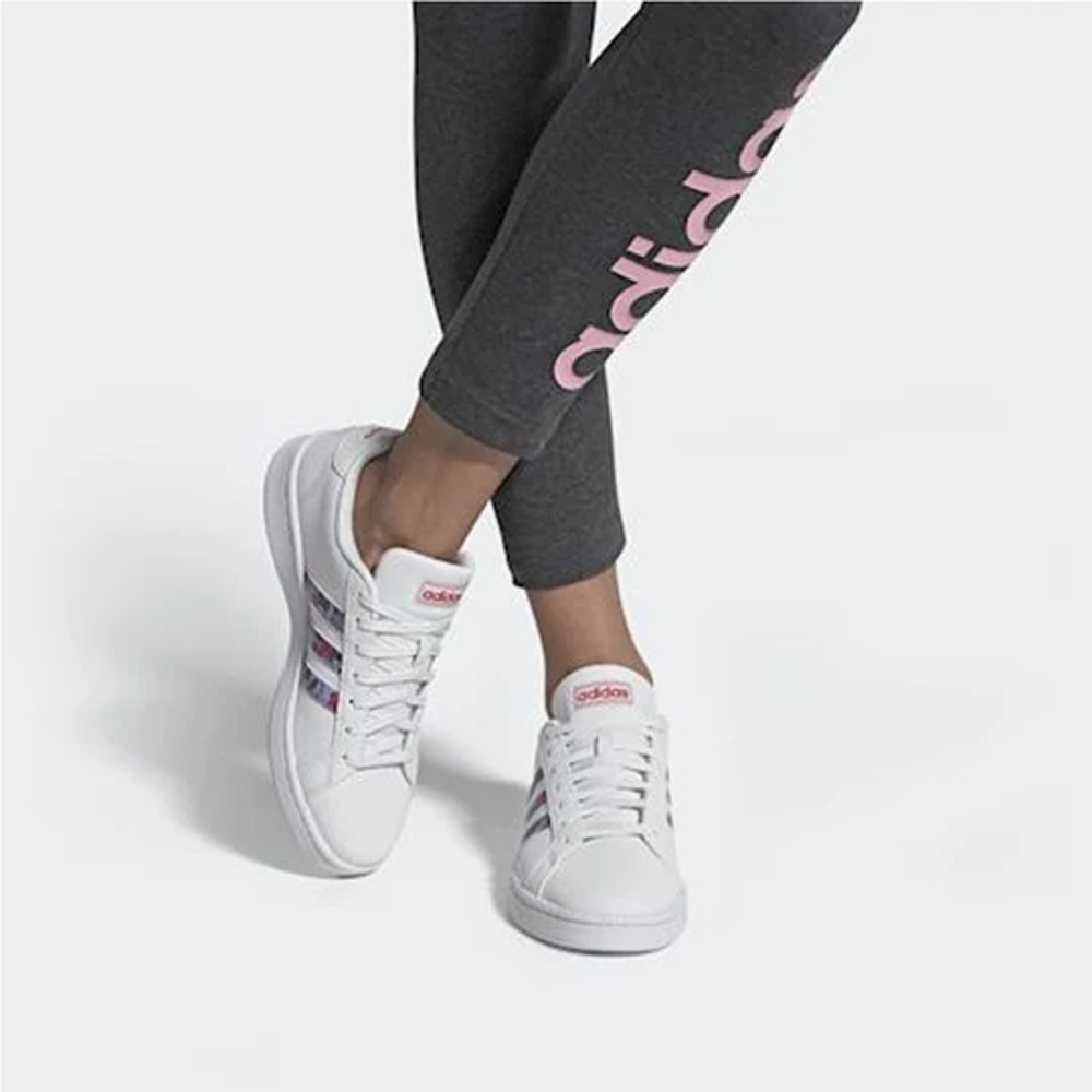 Adidas x Farm Rio Grand Court Sneakers Womens 5.5 White‎ Floral Stripes Lace Up